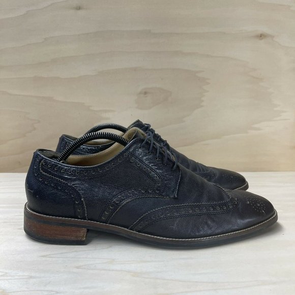 VTG Cole Haan Grand OS Mens Size 10M Black Leather Wingtip Oxford Shoes C12227 Mens Cole Haan Grand OS C12227 Black Leather Wingtip Brogue  main image 2